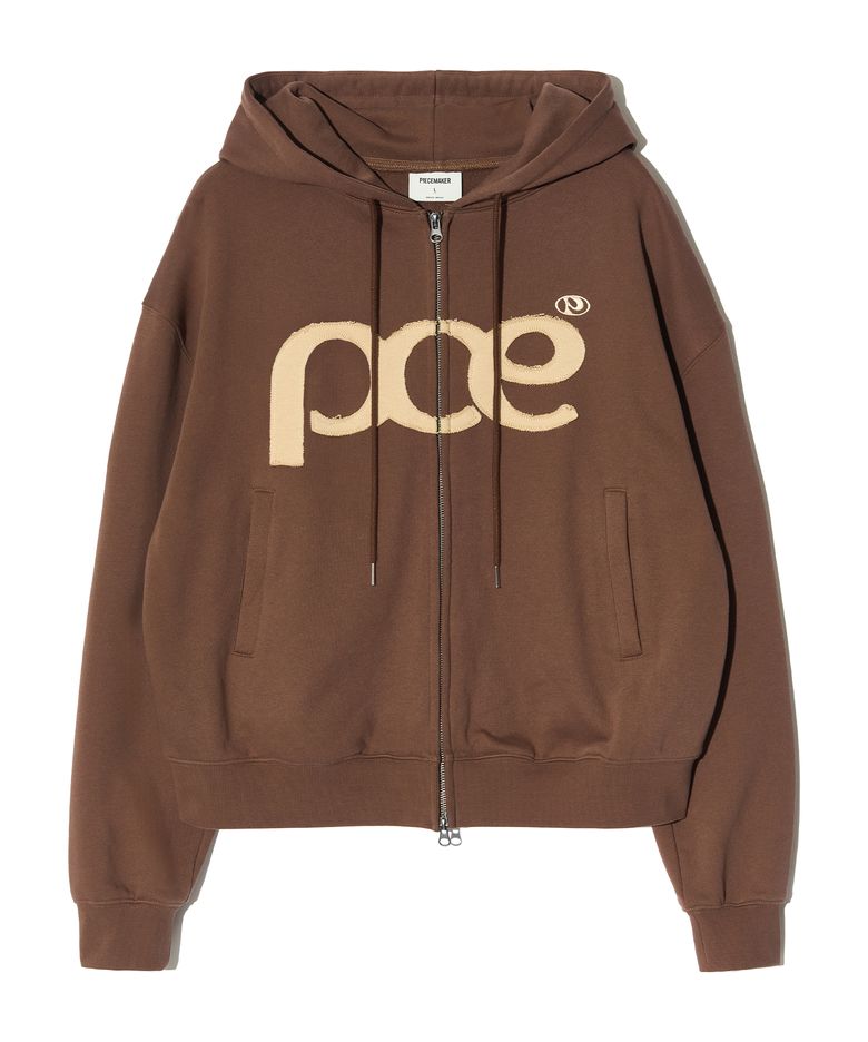 [2TYPE] PCE APPLIQUE ZIP HOODIE (BROWN)