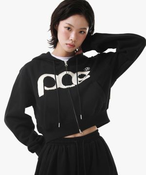 [2TYPE] PCE APPLIQUE ZIP HOODIE (BLACK)