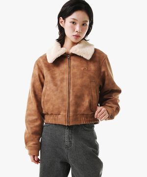 [2TYPE] SUEDE MUSTANG PADDED BLOUSON (LIGHT BROWN)