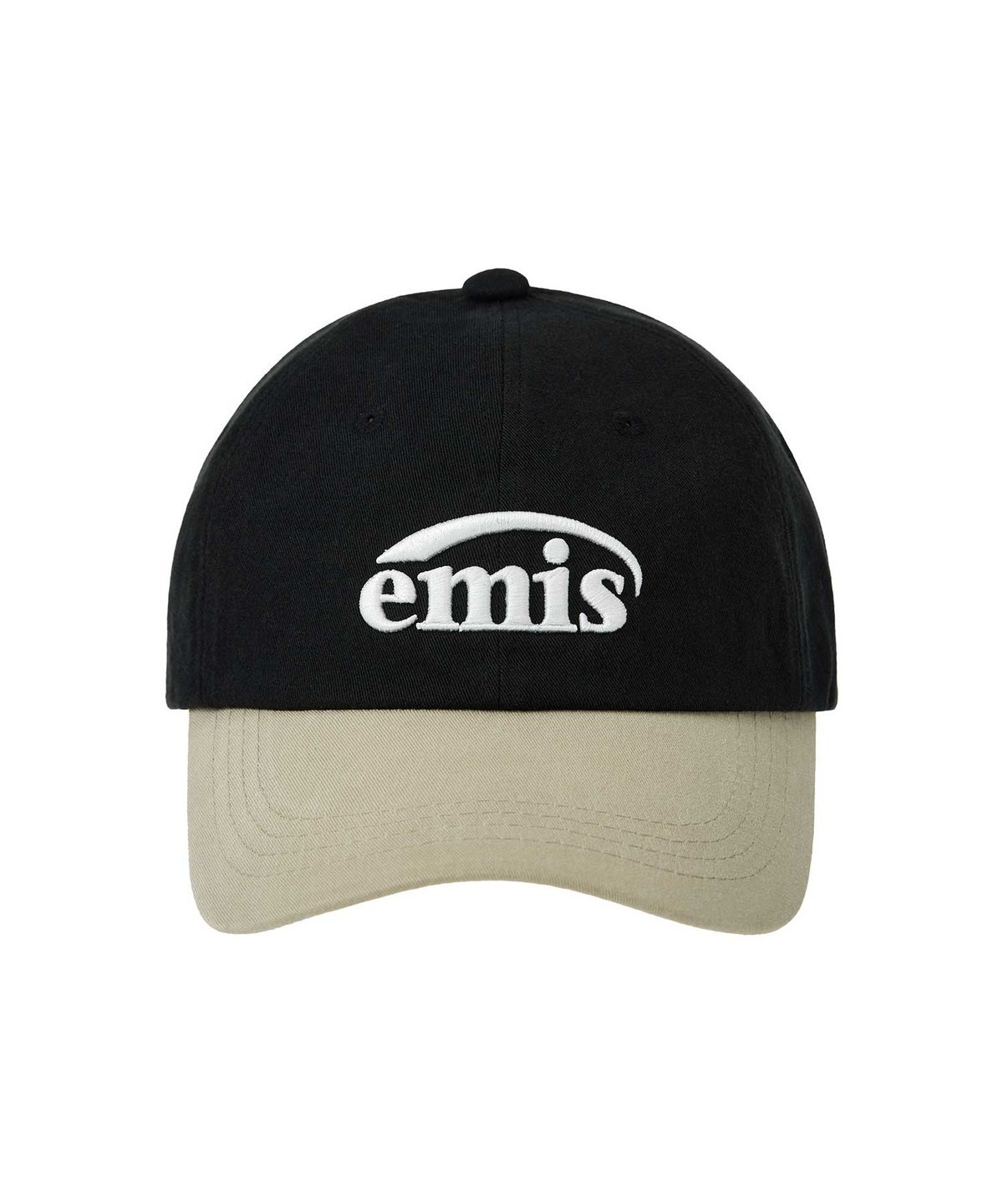 이미스(EMIS) NEW LOGO MIX BALL CAP(RENEWAL)-BEIGE/BLACK