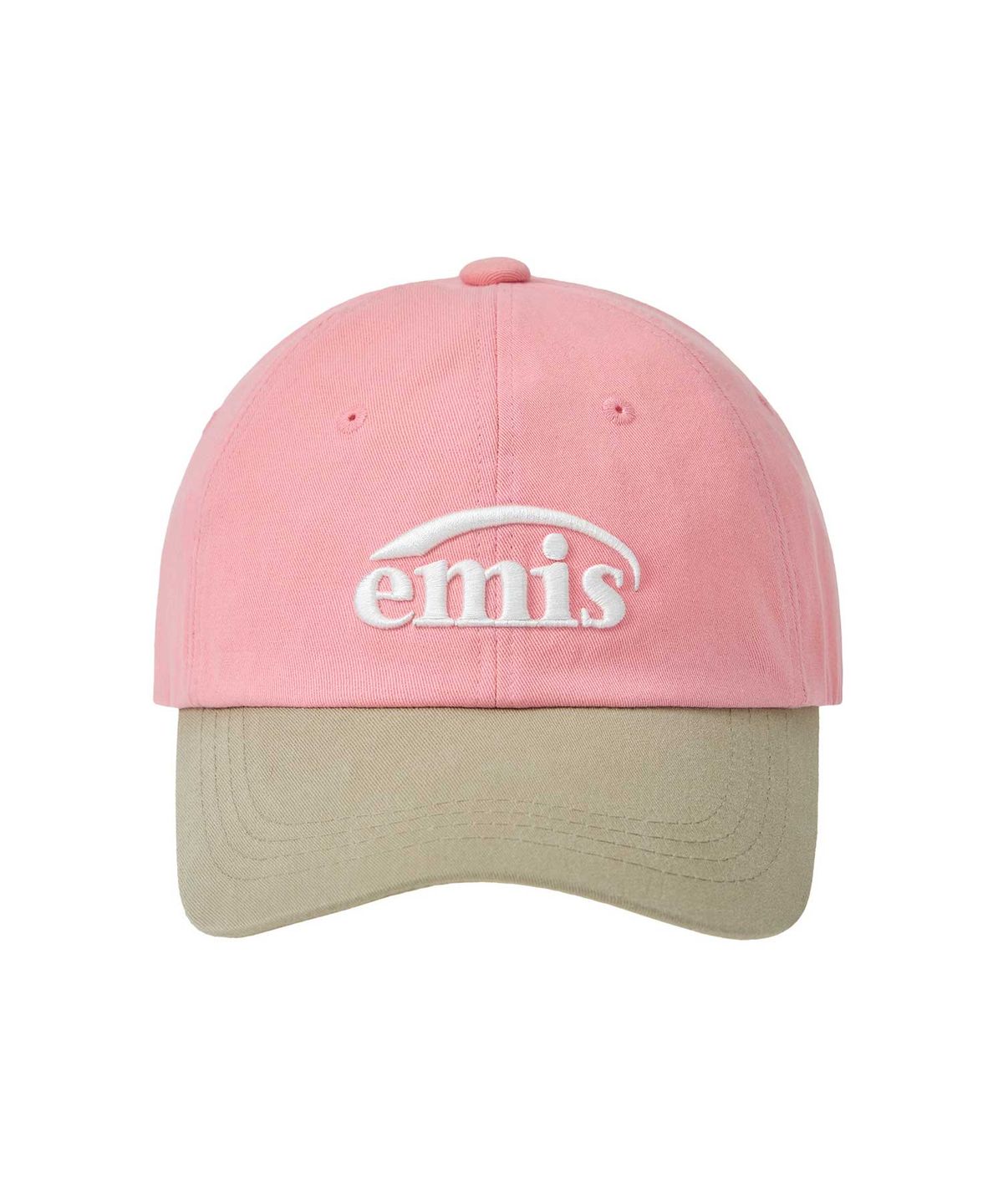 이미스(EMIS) NEW LOGO MIX BALL CAP(RENEWAL)-BEIGE/PINK
