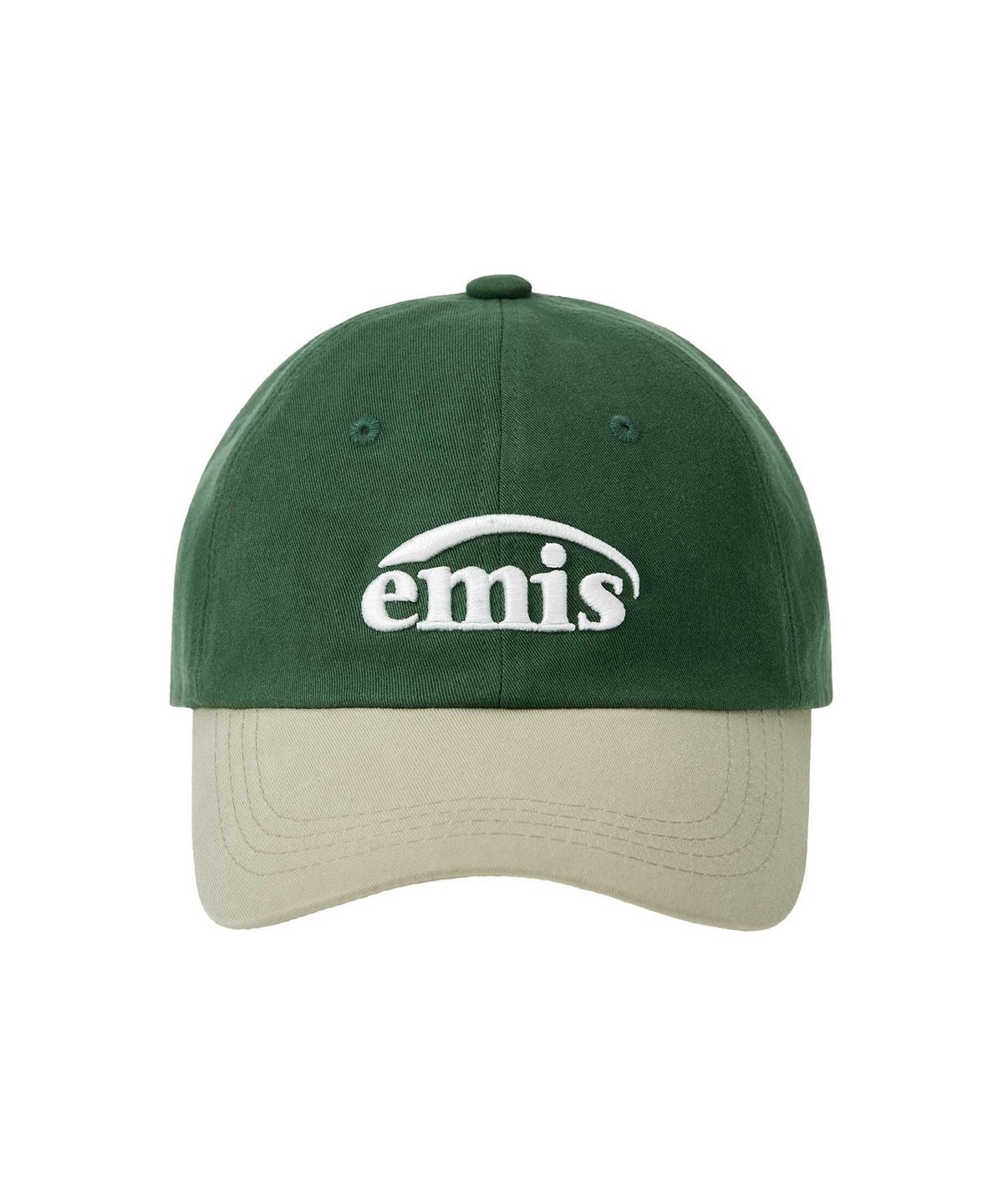 이미스(EMIS) NEW LOGO MIX BALL CAP(RENEWAL)-BEIGE/GREEN