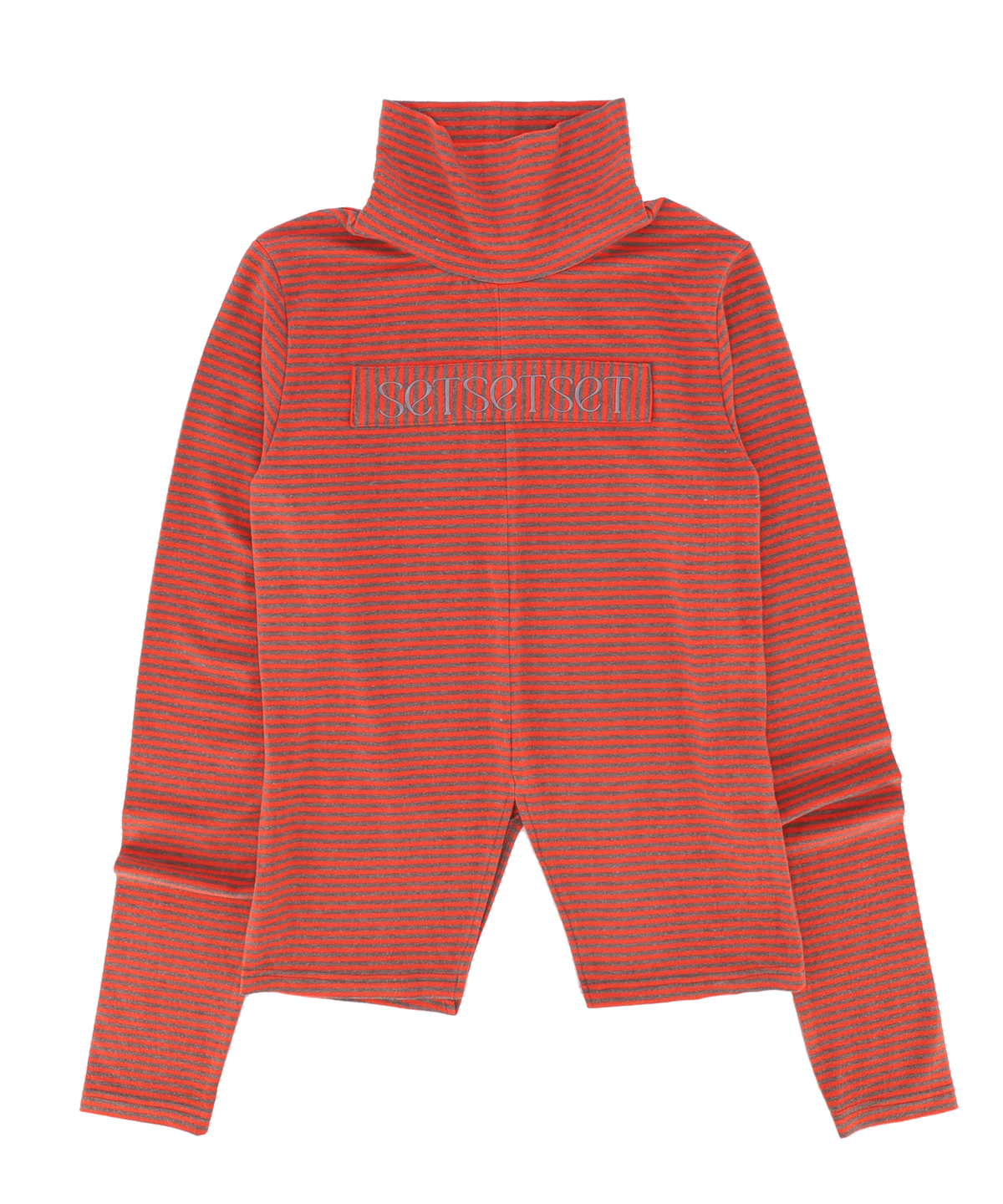 쎄쎄쎄(SETSETSET) STRIPE TURTLENECK SLIT T-SHIRT