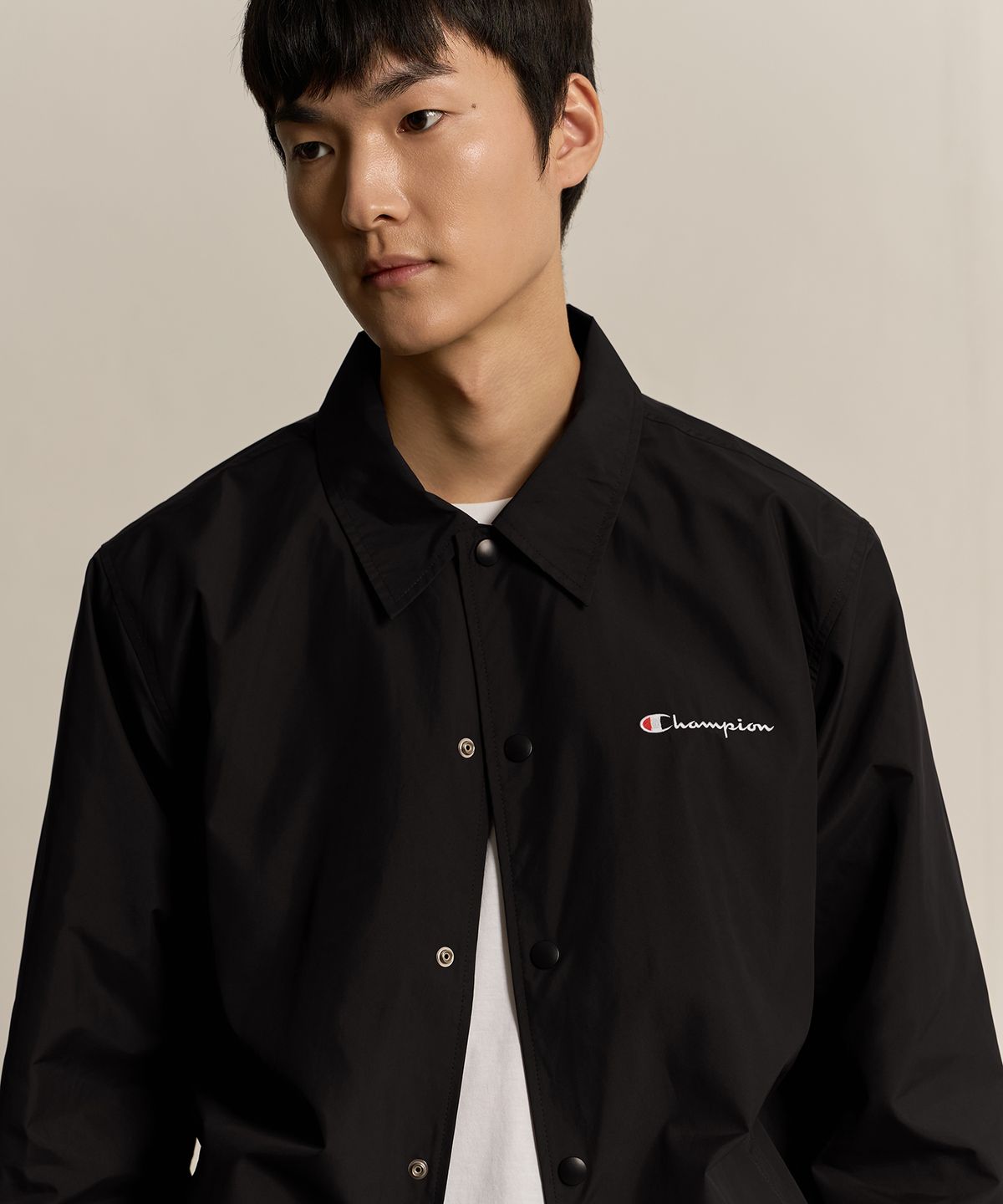 챔피온(CHAMPION) 폴리에스터 메쉬 안감 코치 재킷 Black