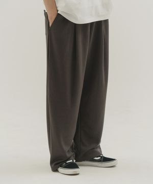 원 턱 와이드 스웨트팬츠(차콜)