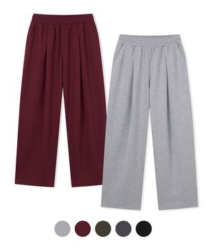 [2 PACK] 원 턱 와이드 스웨트팬츠(5 Color)