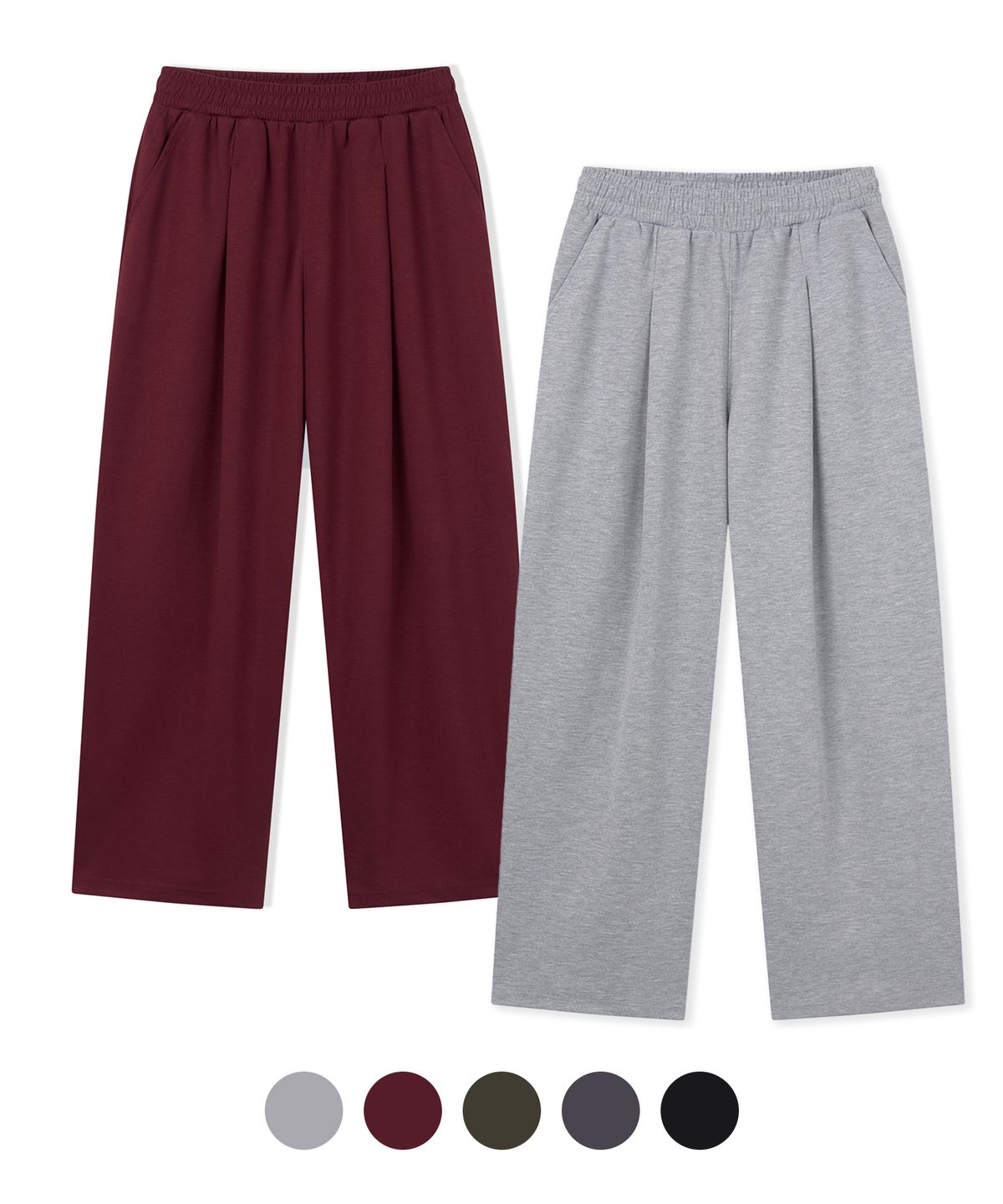 카멜워크(CAMEL WORK) [2 PACK] 원 턱 와이드 스웨트팬츠(5 Color)