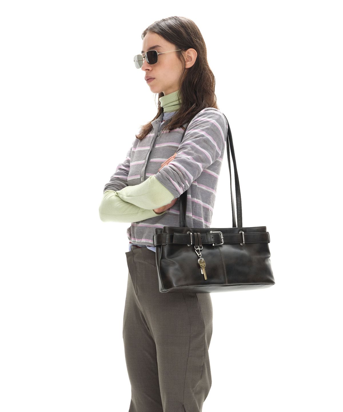오소이(OSOI) SHOULDER BROCLE [STAIN BROWN]