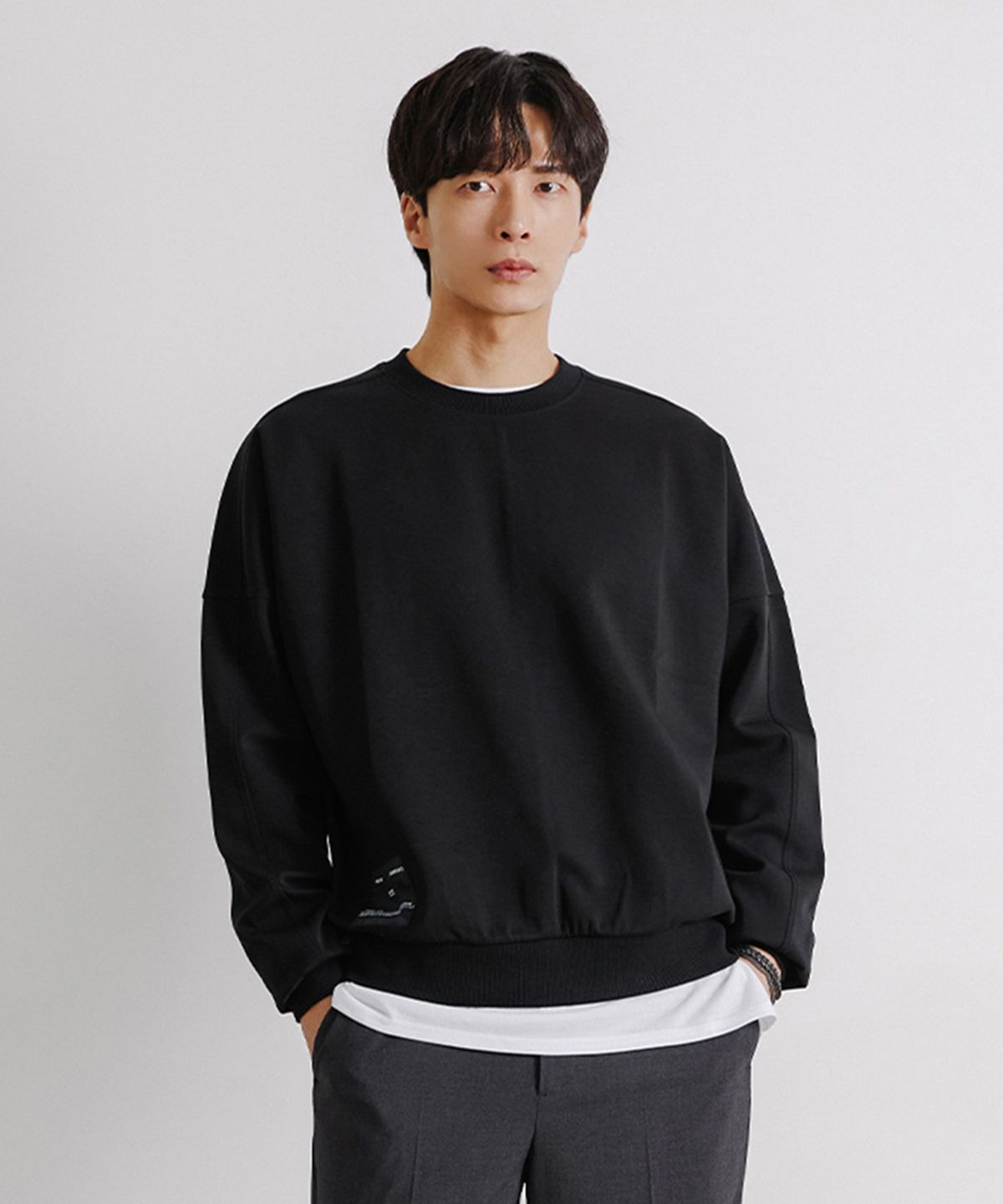 애드호크(ADHOC) 남성 분또 오버핏 티셔츠 (BLACK) (HA9LT10)