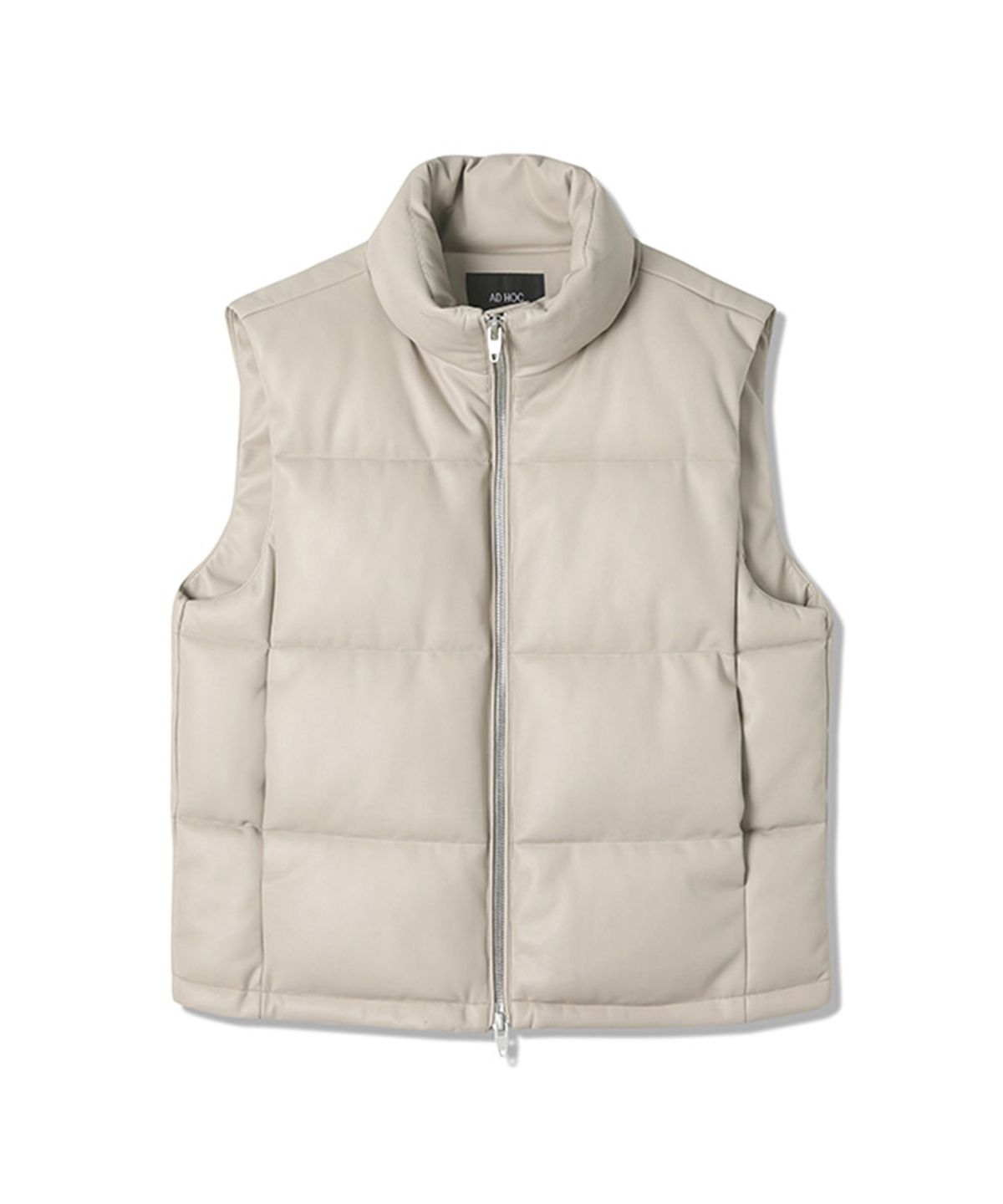 애드호크(ADHOC) 남성 인조 가죽 패딩 베스트 (LT-BEIGE) (HAAVE01)