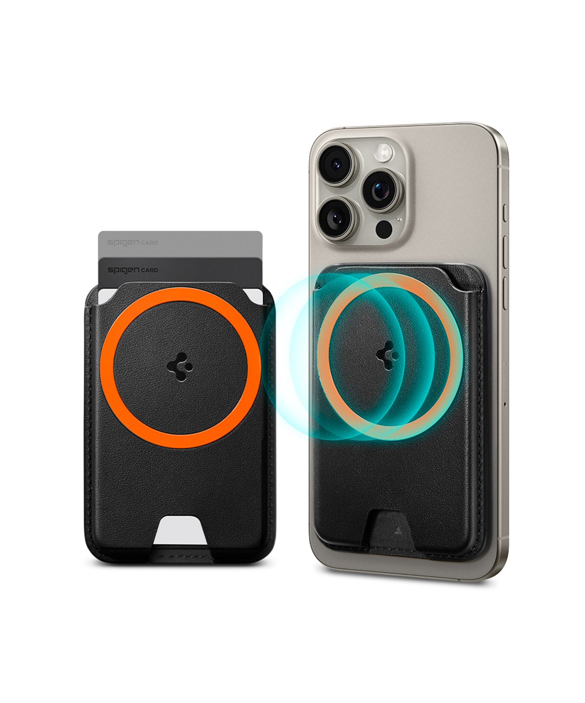 슈피겐(SPIGEN) 아이폰 듀얼 맥세이프 가죽 카드 3장 수납 지갑 발렌티누스 맥핏 플러스