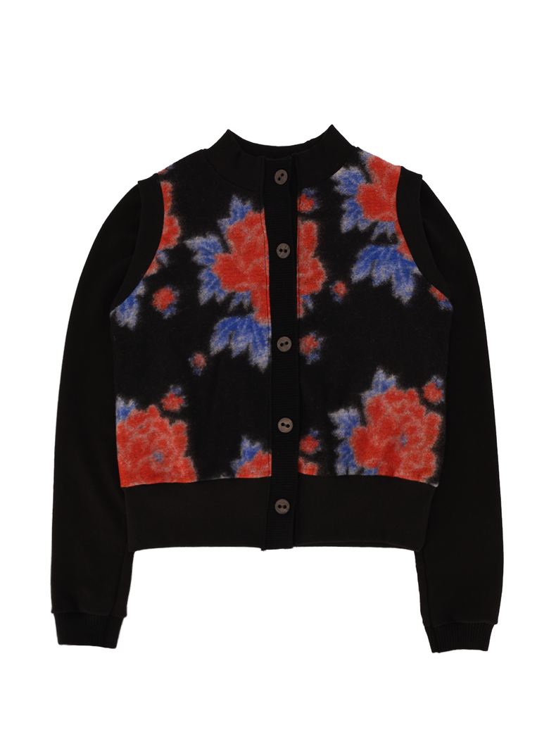 VINTAGE FLOWER WOOL KNIT CARDIGAN