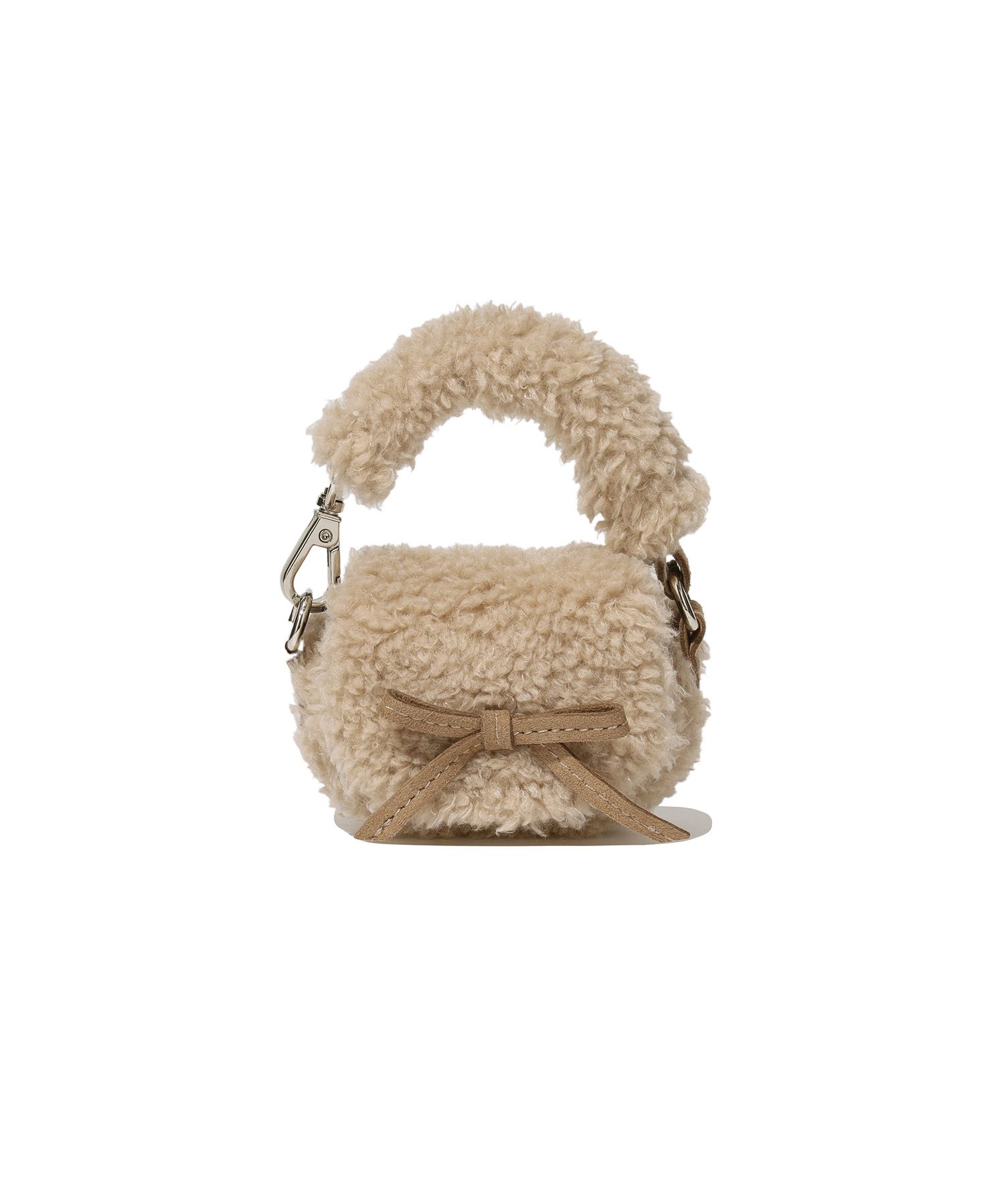 MUSINSA | COVERNAT WOMAN Clover Heart Fluffy Pouch Beige