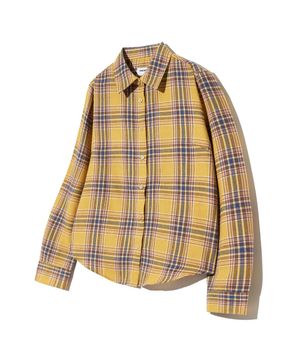 85-VIVA083 레트로 피스 슬림핏 긴팔 체크 셔츠 옐로우