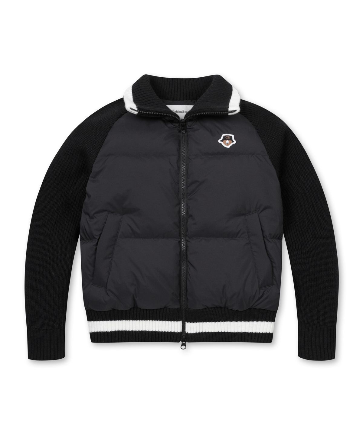 골든베어(GOLDEN BEAR) (WOMEN) Knit Hybrid Full Zip-up Jacket(Black)_G5UAW24832BKX