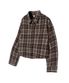 85-VIVA088 하운드 크롭 긴팔 체크 셔츠 브라운