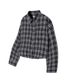 85-VIVA090 샌드 크롭 긴팔 체크 셔츠 블랙