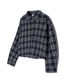 85-VIVA097 퓨즈 크롭 긴팔 체크 셔츠 블랙