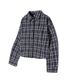 85-VIVA098 뉴트럴 팜 크롭 긴팔 체크 셔츠 블랙