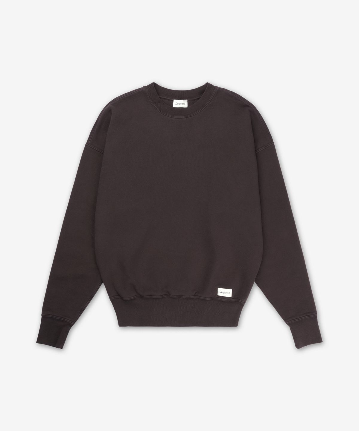 생로랑(SAINT LAURENT) 로고 패치 맨투맨 - 다크 브라운 / 807761Y36SV2355