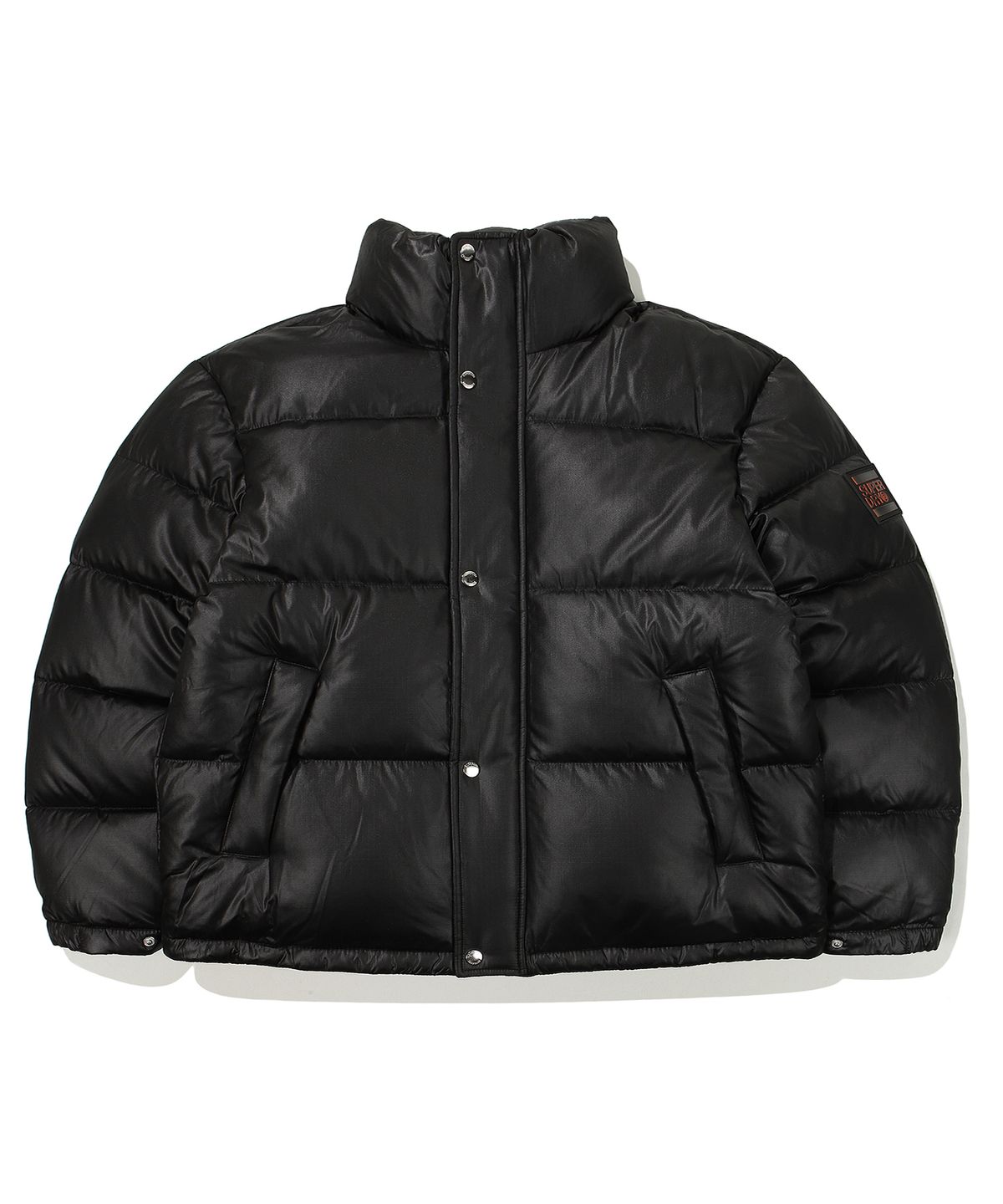 슈퍼드라이(SUPERDRY) 에센셜 덕다운 숏패딩 블랙