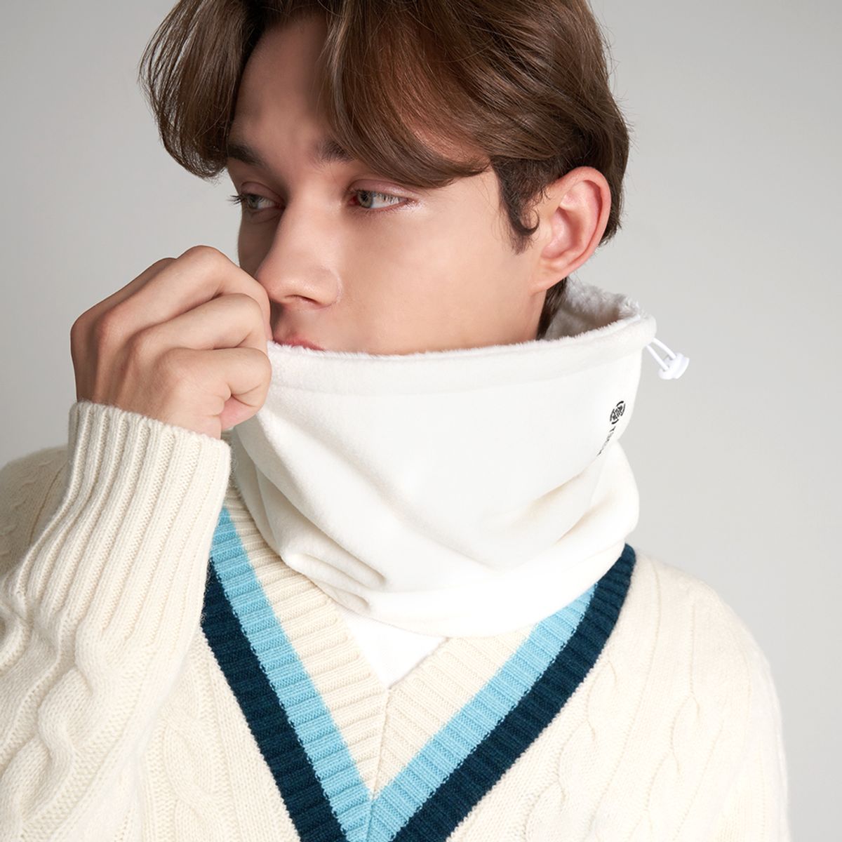 테크스킨(TECHSKIN) 겨울 방한 넥워머 멀티스카프 화이트