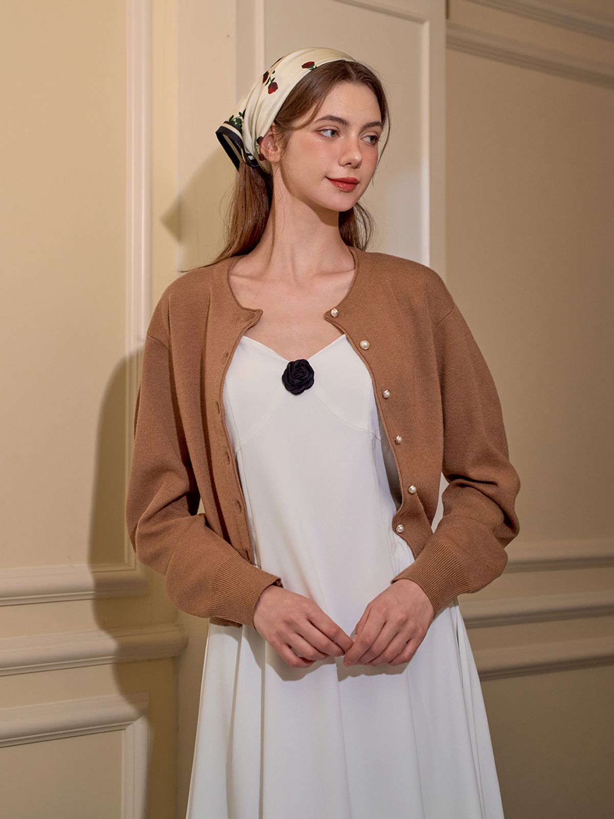 랭앤루(LANGNLU) TULIP Balloon Sleeve Cardigan(튤립)_CAMEL