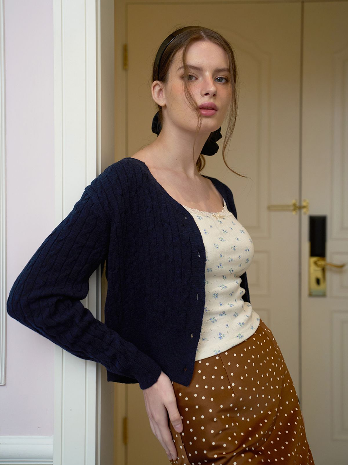 랭앤루(LANGNLU) JASMINE Cardigan Set(자스민)_NAVY
