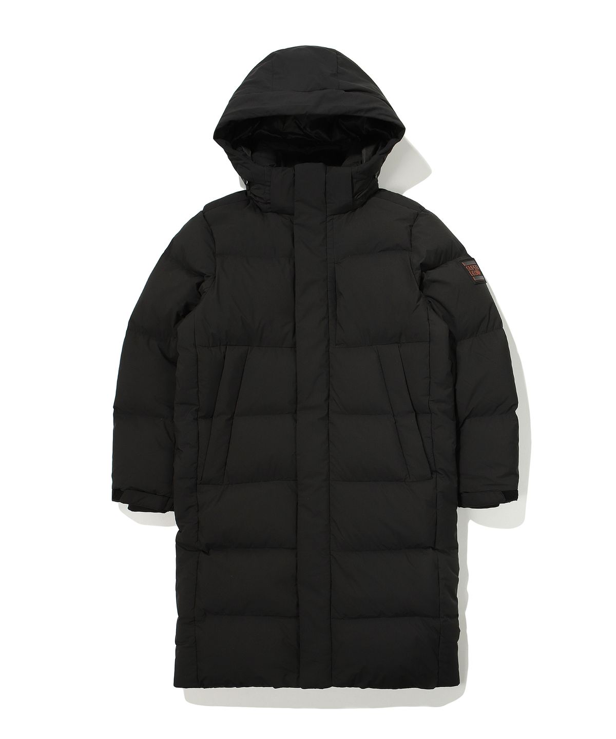 슈퍼드라이(SUPERDRY) 에센셜 덕다운 롱패딩 블랙