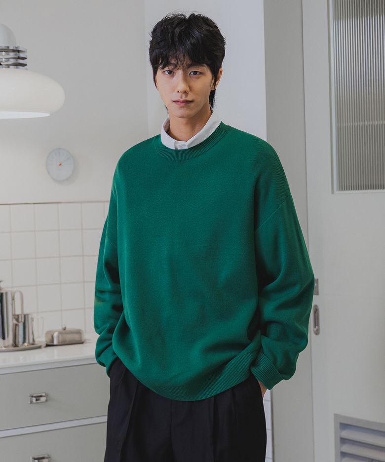 [DE LUXE] 자카드 라운드 니트 DLX1501 (6 COLOR)
