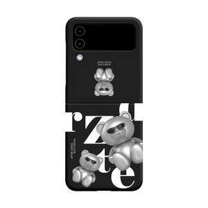 선글라스베어 디자인 갤럭시 Z플립 투명 하드 케이스 7/6/5/4/3