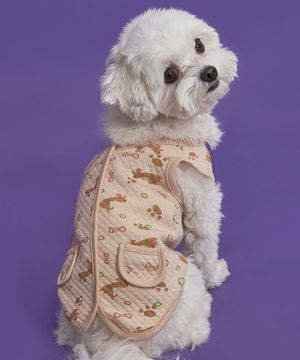 강아지 네츄럴 코튼조끼 브라운