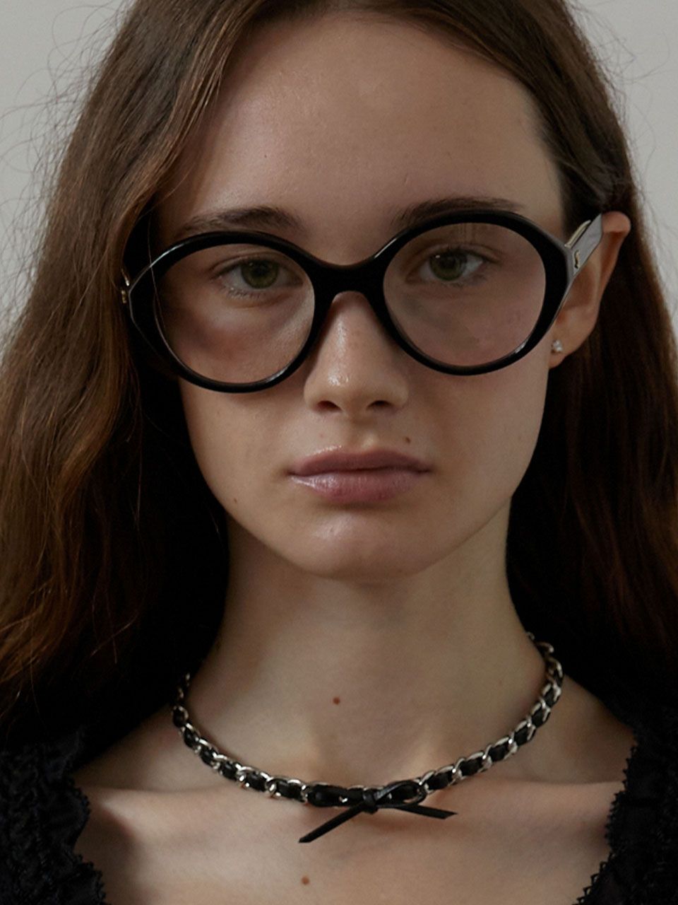 MUSINSA | LOVE ME MONSTER Chic Leather Ribbon Chain Necklace