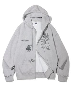 헬로우 오버핏 후드집업 AZH868 (2 COLOR)