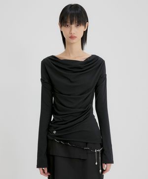 2.Drape Long Sleeve (FL-146_Black)