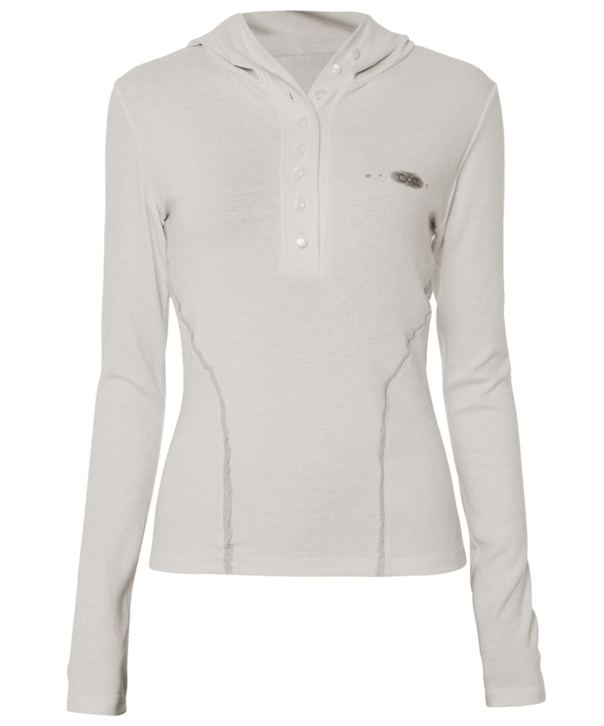 플레어업(FLAREUP) Button Up Lace Hoodie (FL-148_Cream Beige)