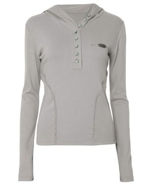 Button Up Lace Hoodie (FL-148_Gray)