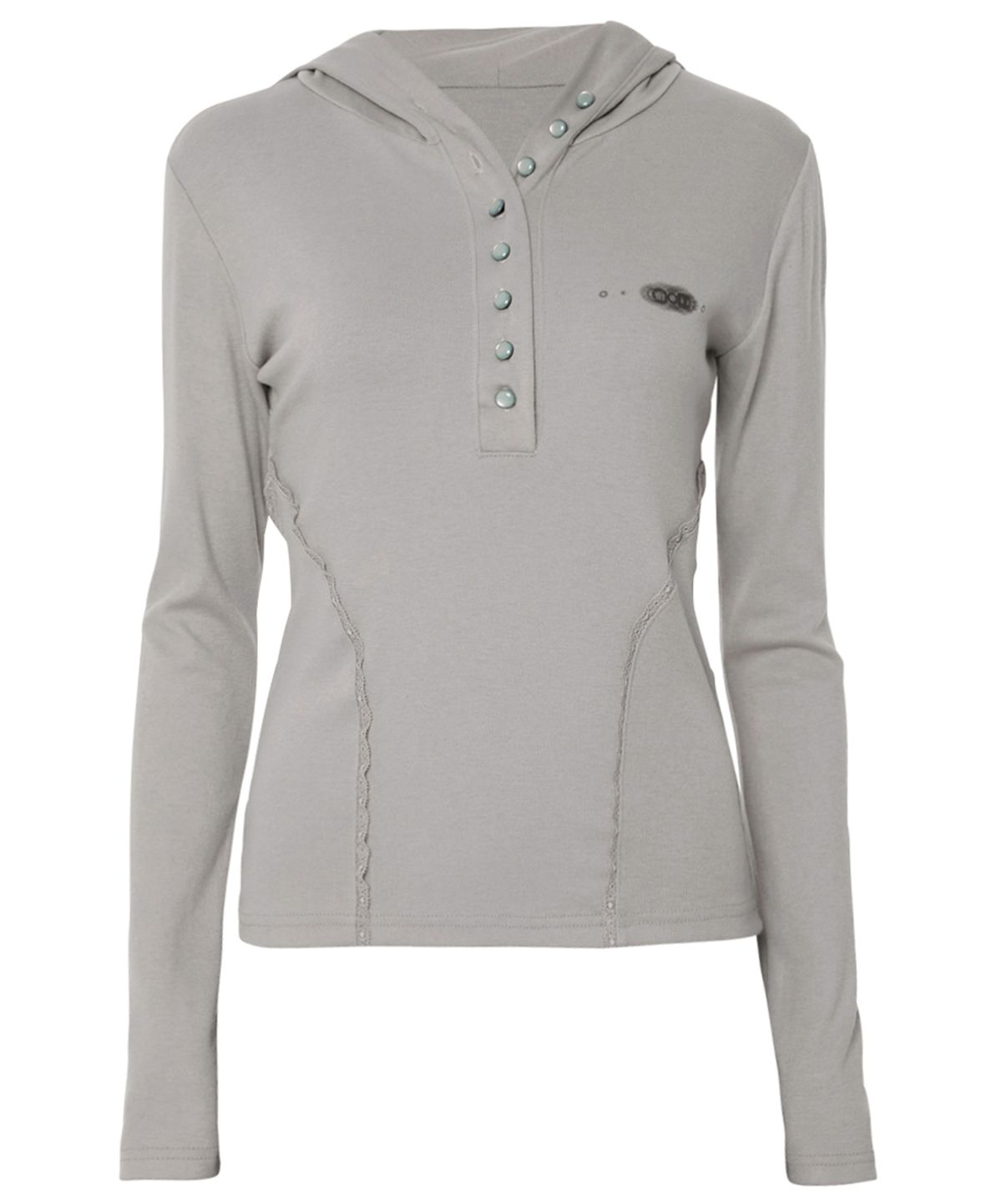 플레어업(FLAREUP) Button Up Lace Hoodie (FL-148_Gray)