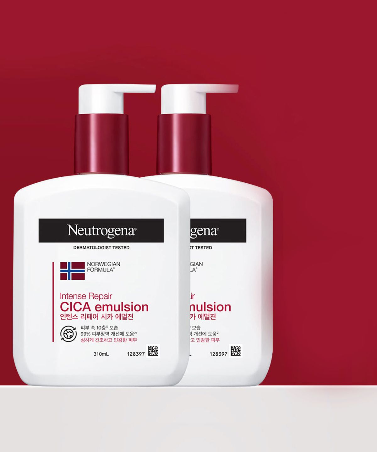 뉴트로지나(NEUTROGENA) 인텐스 리페어 시카 에멀젼 310ml x2(플로럴향)