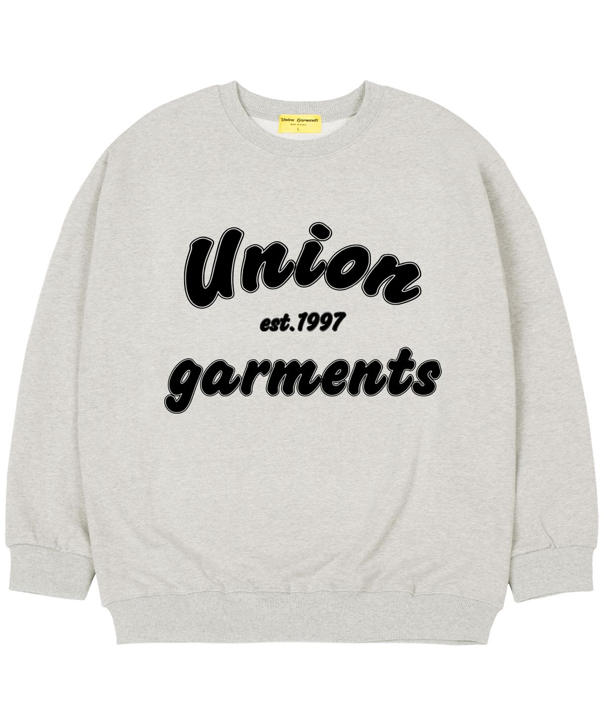 유니온가먼츠(UNION GARMENTS) [기모]카툰로고 오버핏 맨투맨 티셔츠 오트밀