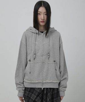 Layered Zip Hoodie (FL-150_Gray)