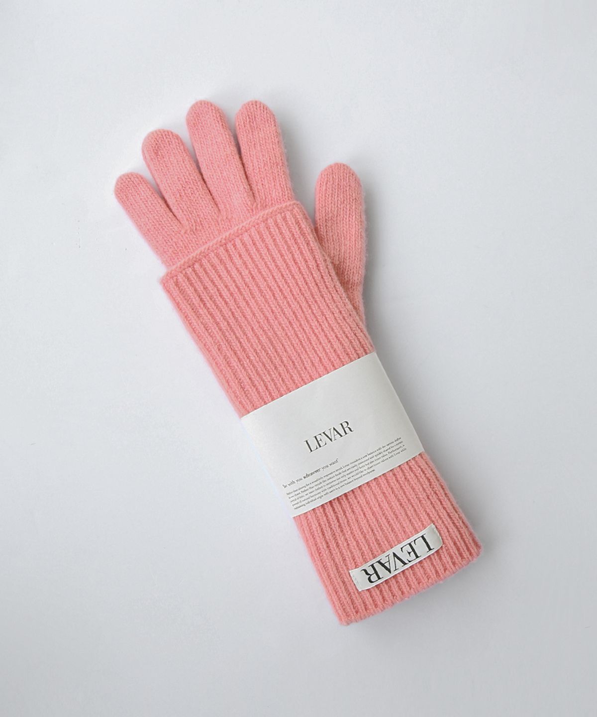르바(LEVAR) Warmer Layered Wool Knit Gloves - Bubblegum Pink