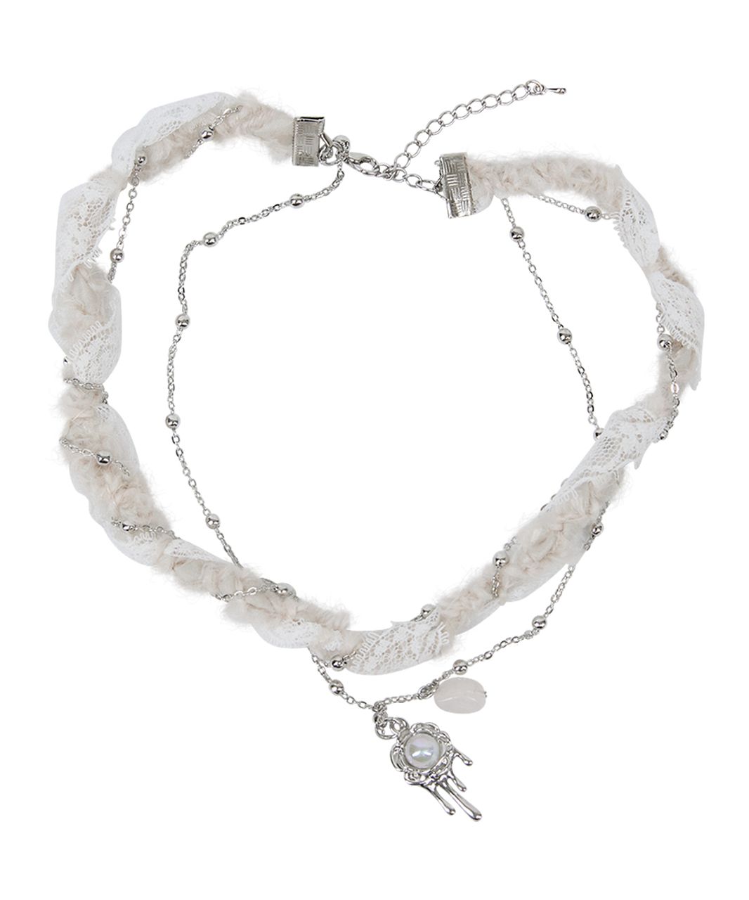 ●FLARE UP● Braided Handmade Necklace (FL-730_White) MUSINSA | FLAREUP Braided Handmade Necklace (FL-730_White)