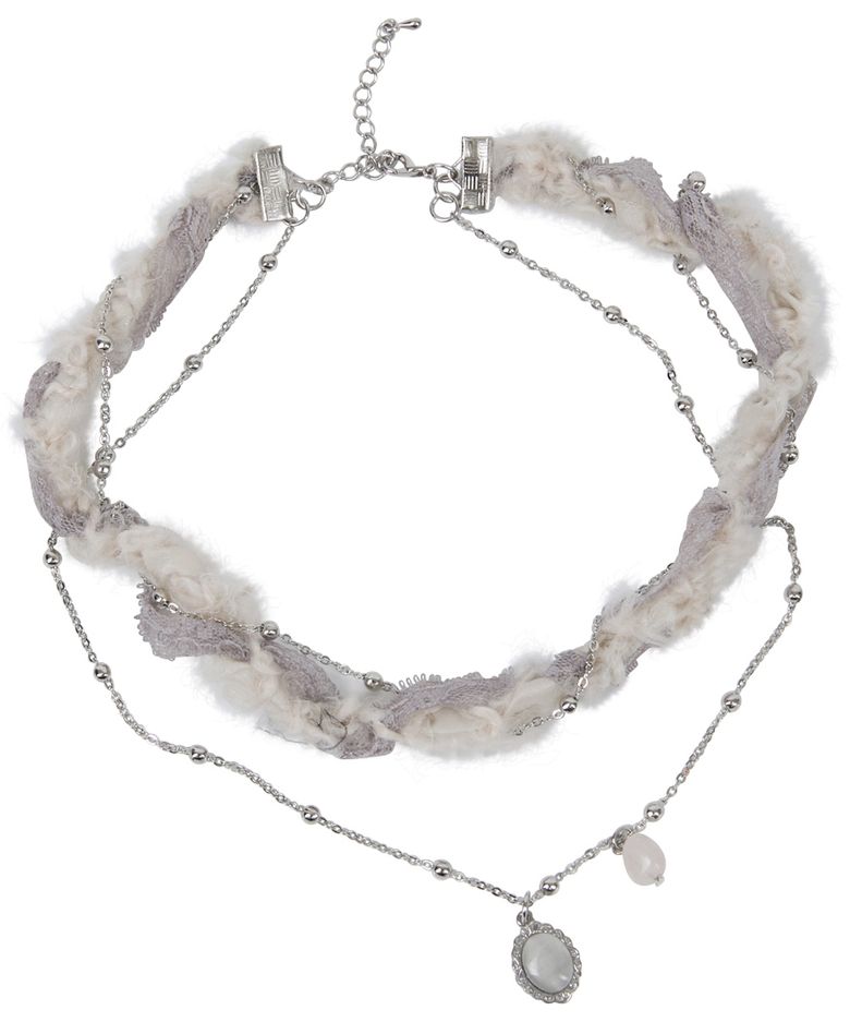 Braided Handmade Necklace (FL-730_Gray)
