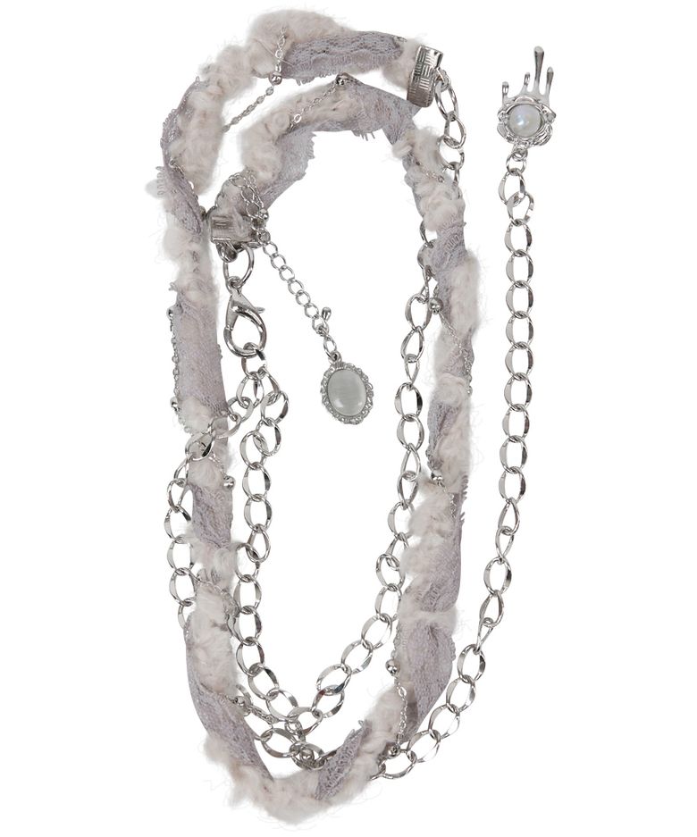 Braided Handmade Chain Belt (FL-732_Gray)