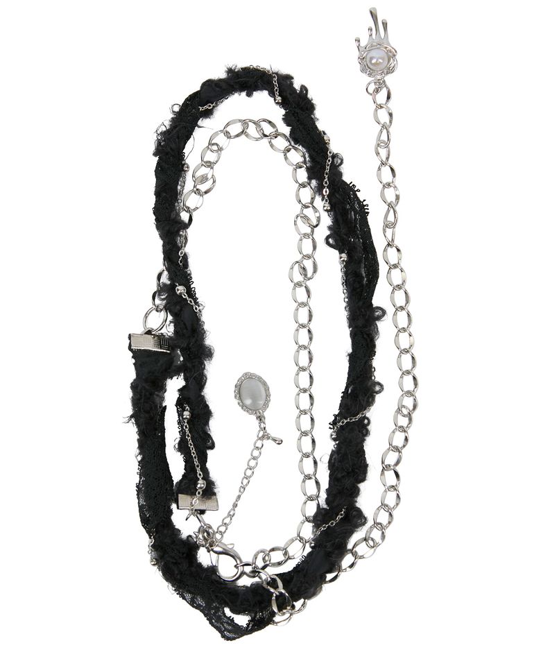 Braided Handmade Chain Belt (FL-732_Black)