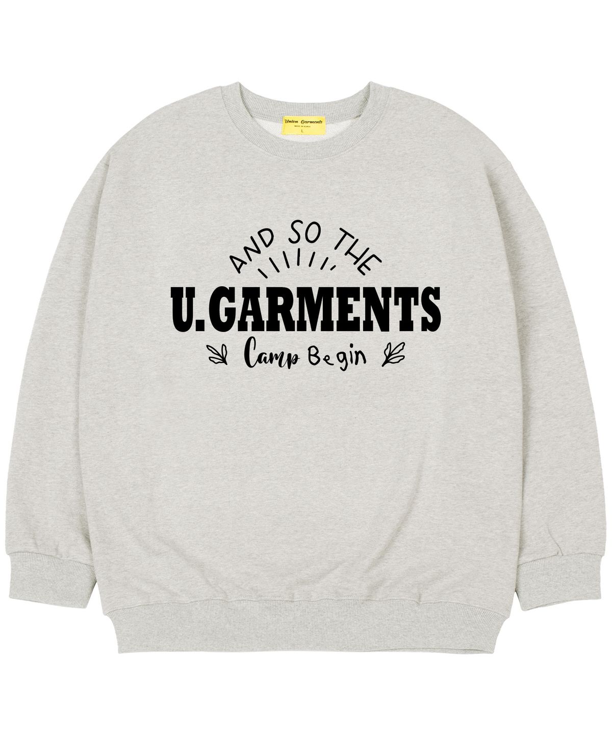 유니온가먼츠(UNION GARMENTS) [기모]캠프비긴 오버핏 맨투맨 티셔츠 오트밀