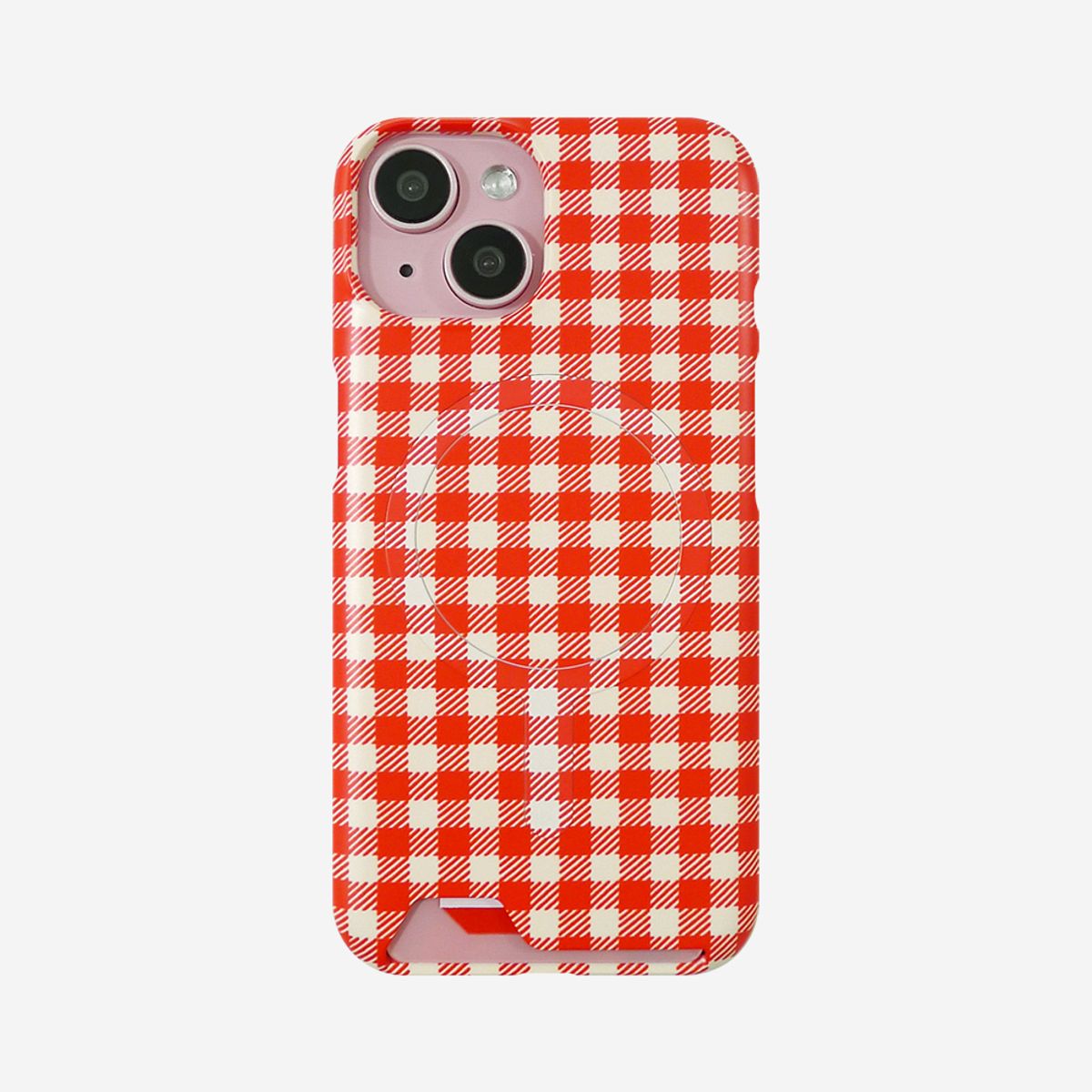 러브오낫(LOVE OR NOT) 맥세이프하드/카드수납_Red Check Magsafe Hard/Card Phonecase