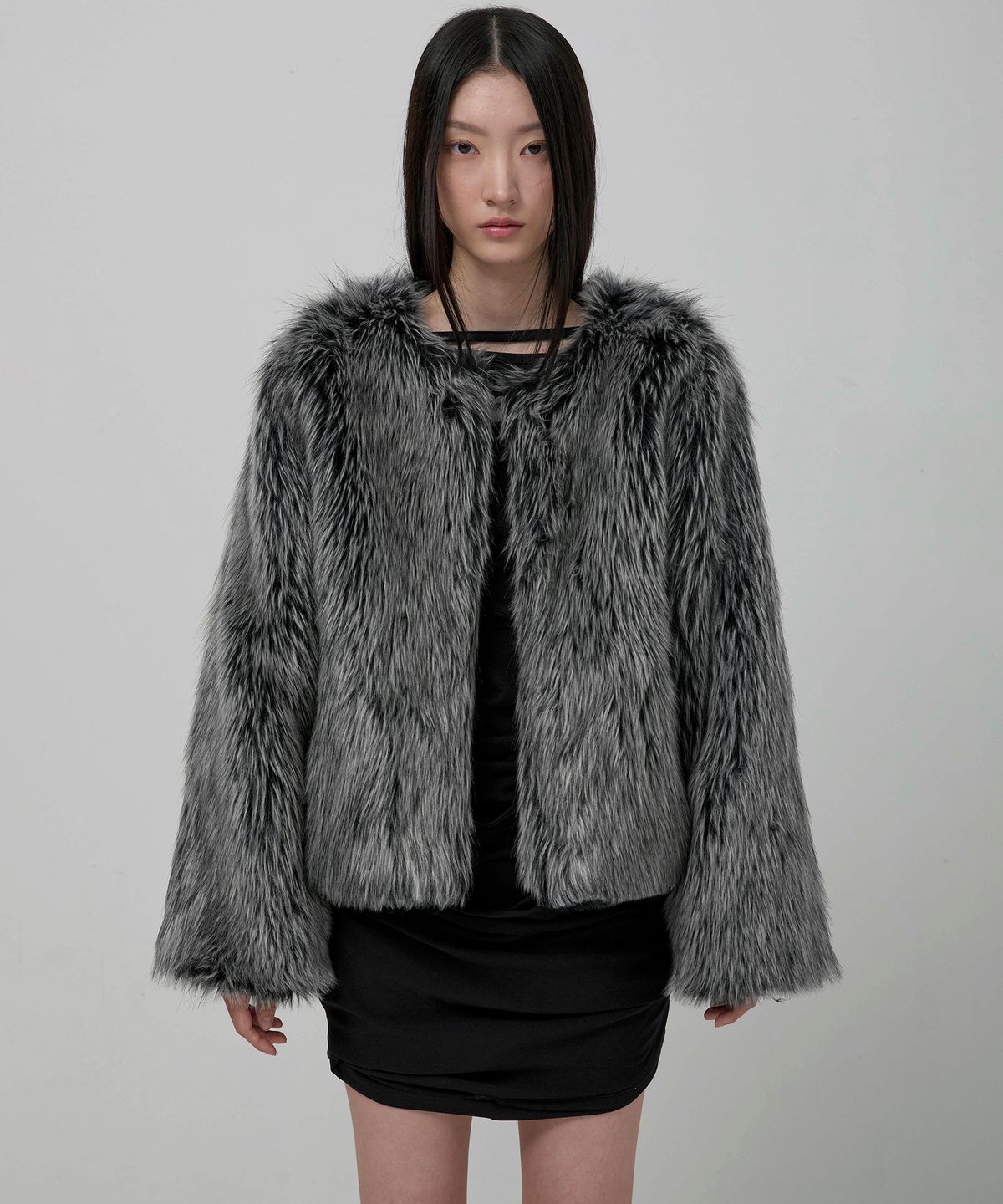 플레어업(FLAREUP) Fur Jacket (FL-046_Charcoal)