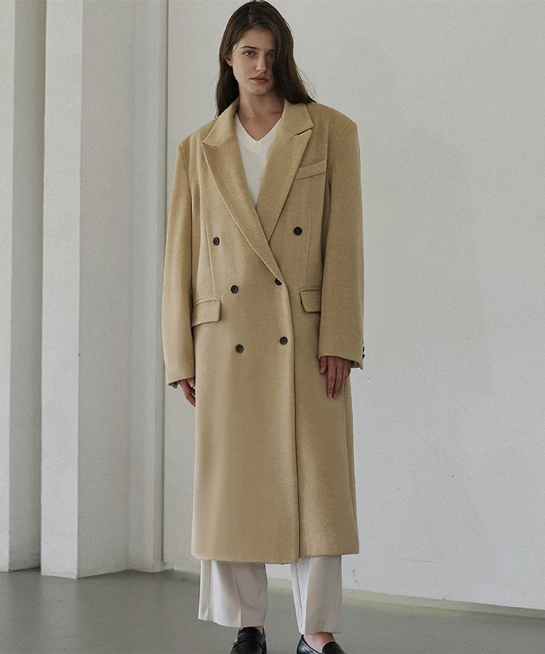 Overfit Maxi Coat [Beige]